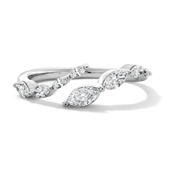 1/2 CT. T.w. Marquise-Cut Certified Lab-Grown Diamond Bypass Band in 10K White Gold (F/Vs2)