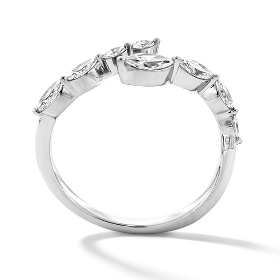 1/2 CT. T.w. Marquise-Cut Certified Lab-Grown Diamond Bypass Band in 10K White Gold (F/Vs2)