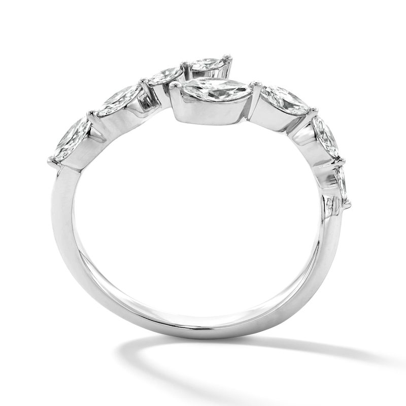 Main Image 3 of 1/2 CT. T.W. Marquise-Cut Certified Lab-Grown Diamond Bypass Band in 10K White Gold (F/VS2)