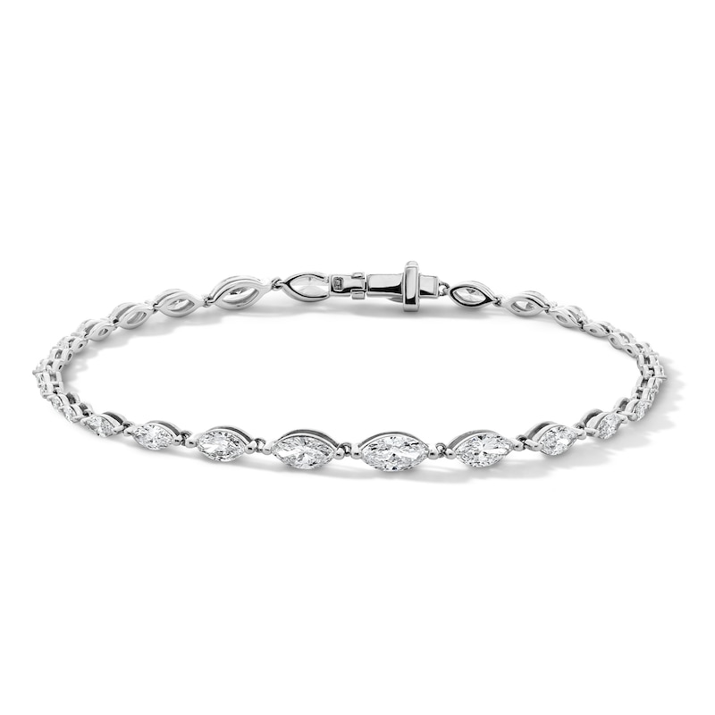 Main Image 1 of 3 CT. T.W. Marquise-Cut Certified Lab-Grown Diamond Bracelet in 10K White Gold (F/VS2)