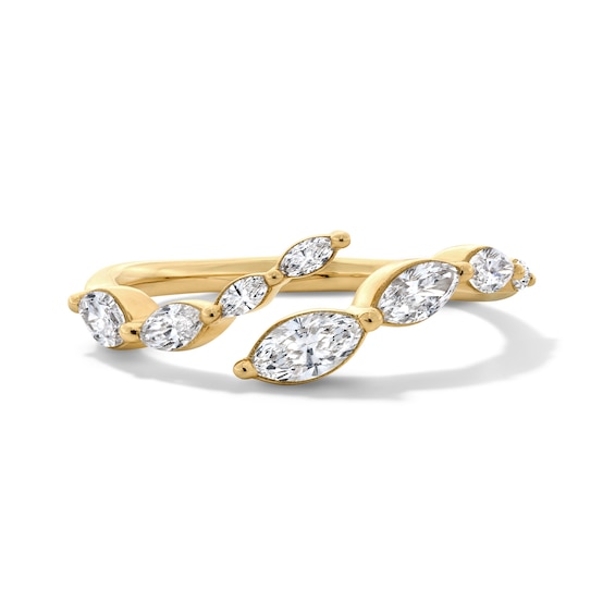 1/2 CT. T.w. Marquise-Cut Certified Lab-Grown Diamond Bypass Band in 10K Gold (F/Vs2)