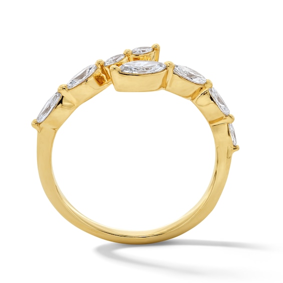 1/2 CT. T.w. Marquise-Cut Certified Lab-Grown Diamond Bypass Band in 10K Gold (F/Vs2)