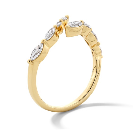 1/2 CT. T.w. Marquise-Cut Certified Lab-Grown Diamond Bypass Band in 10K Gold (F/Vs2)