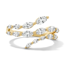 1 CT. T.W. Marquise-Cut Certified Lab-Grown Diamond Wraparound Bypass Ring in 10K Gold (F/VS2)