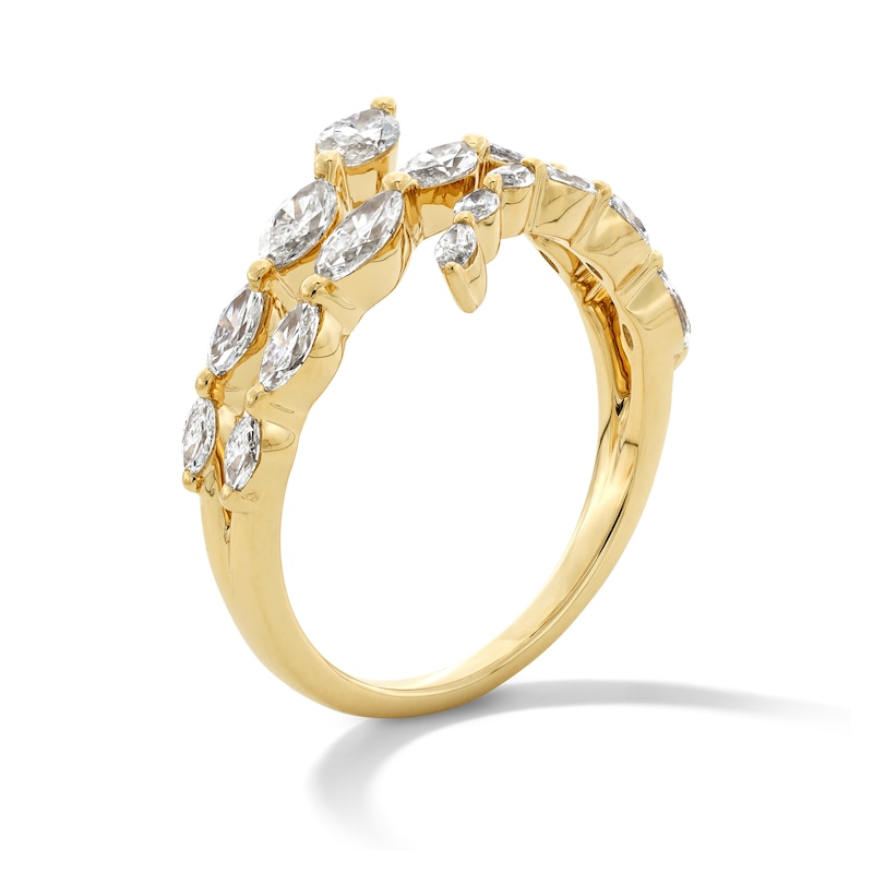 Main Image 4 of 1 CT. T.W. Marquise-Cut Certified Lab-Grown Diamond Wraparound Bypass Ring in 10K Gold (F/VS2)
