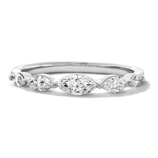 1/2 CT. T.W. Marquise-Cut Lab-Grown Diamond Five-Stone Band in 10K White Gold (F/VS2)
