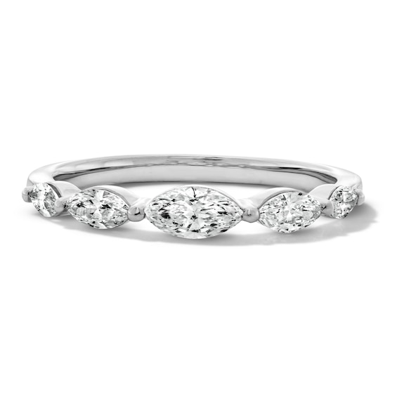 1/2 CT. T.w. Marquise-Cut Certified Lab-Grown Diamond Five-Stone Band in 10K White Gold (F/Vs2)