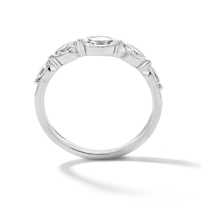 Main Image 3 of 1/2 CT. T.W. Marquise-Cut Certified Lab-Grown Diamond Five-Stone Band in 10K White Gold (F/VS2)