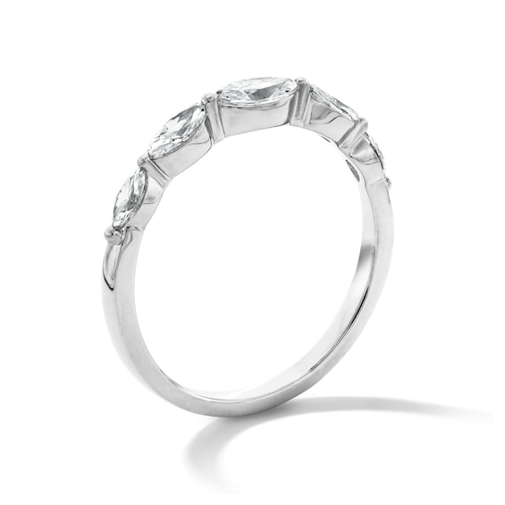 1/2 CT. T.w. Marquise-Cut Certified Lab-Grown Diamond Five-Stone Band in 10K White Gold (F/Vs2)