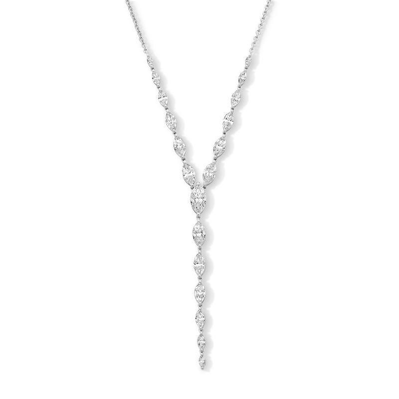 Main Image 1 of 2-3/4 CT. T.W. Marquise-Cut Certified Lab-Grown Diamond “Y” Necklace in 10K White Gold (F/VS2)