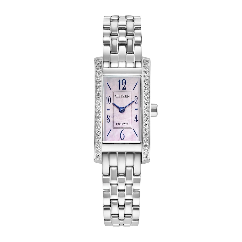 Main Image 1 of Ladies’ Citizen Eco-Drive® Palidoro Analog Watch with Pink Mother-of-Pearl Dial and Crystal Bezel (Model: EG7110-54Y)