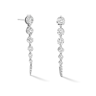 2 CT. T.W. Lab-Grown Diamond Tapered Drop Earrings in Sterling Silver (F/VS2)
