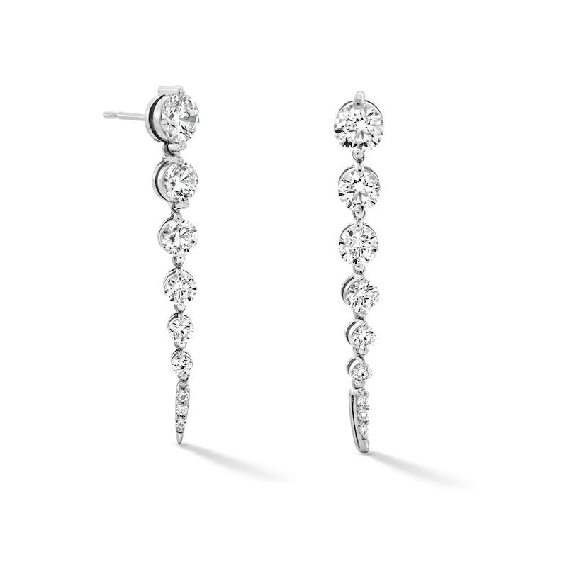 Main Image 1 of 2 CT. T.W. Certified Lab-Grown Diamond Tapered Drop Earrings in Sterling Silver (F/VS2)
