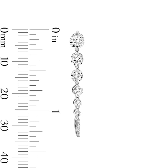 2 CT. T.w. Certified Lab-Grown Diamond Tapered Drop Earrings in Sterling Silver (F/Vs2)