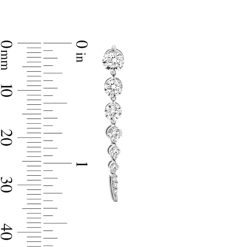 Main Image 3 of 2 CT. T.W. Certified Lab-Grown Diamond Tapered Drop Earrings in Sterling Silver (F/VS2)