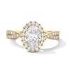 Thumbnail Image 1 of 1-3/8 CT. T.W. Oval Certified Lab-Grown Diamond Frame Bridal Set in 14K Gold (F/VS2)