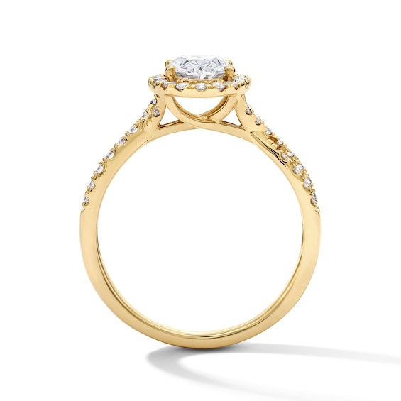 1-3/8 CT. T.w. Oval Certified Lab-Grown Diamond Frame Bridal Set in 14K Gold (F/Vs2)