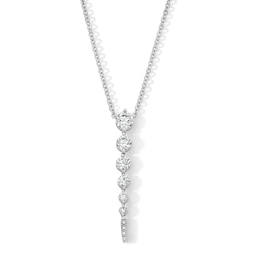 1 CT. T.W. Certified Lab-Grown Diamond Tapered Drop Necklace in Sterling Silver (F/VS2)