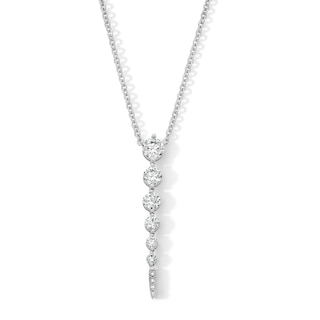 1 CT. T.W. Lab-Grown Diamond Tapered Drop Necklace in Sterling Silver (F/VS2)