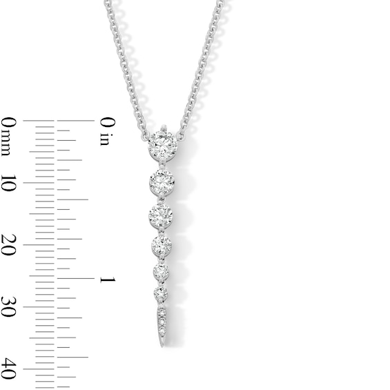 1 CT. T.w. Certified Lab-Grown Diamond Tapered Drop Necklace in Sterling Silver (F/Vs2)