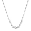 Thumbnail Image 1 of 1 CT. T.W. Certified Lab-Grown Diamond Graduated Curved Necklace in Sterling Silver (F/VS2)
