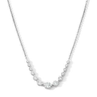 1 CT. T.W. Lab-Grown Diamond Graduated Curved Necklace in Sterling Silver (F/VS2)