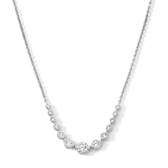 1 CT. T.w. Certified Lab-Grown Diamond Graduated Curved Necklace in Sterling Silver (F/Vs2)