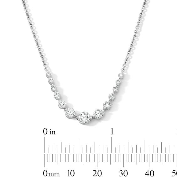 1 CT. T.w. Certified Lab-Grown Diamond Graduated Curved Necklace in Sterling Silver (F/Vs2)