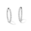 Thumbnail Image 1 of 1 CT. T.W. Certified Lab-Grown Diamond Inside-Out Hoop Earrings in 10K White Gold (F/VS2)