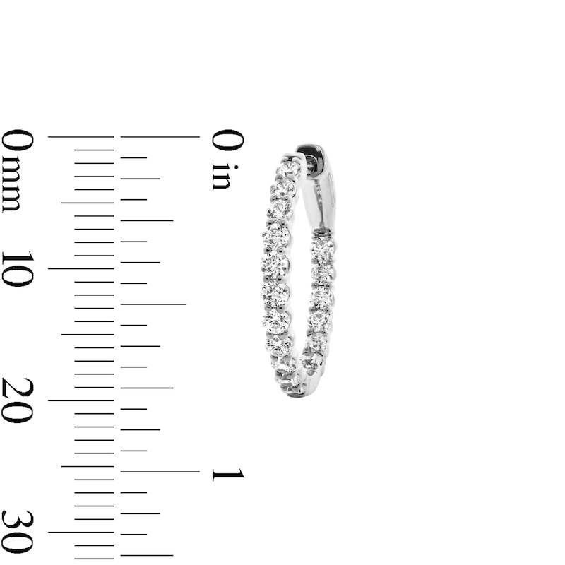 Main Image 3 of 1 CT. T.W. Certified Lab-Grown Diamond Inside-Out Hoop Earrings in 10K White Gold (F/VS2)