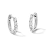 Thumbnail Image 1 of 1/2 CT. T.W. Certified Lab-Grown Diamond Five-Stone Hoop Earrings in 10K White Gold (F/VS2)