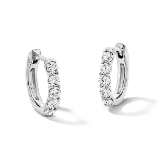 1/2 CT. T.w. Certified Lab-Grown Diamond Five-Stone Hoop Earrings in 10K White Gold (F/Vs2)