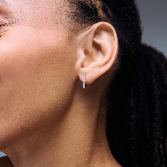 1/2 CT. T.w. Certified Lab-Grown Diamond Five-Stone Hoop Earrings in 10K White Gold (F/Vs2)
