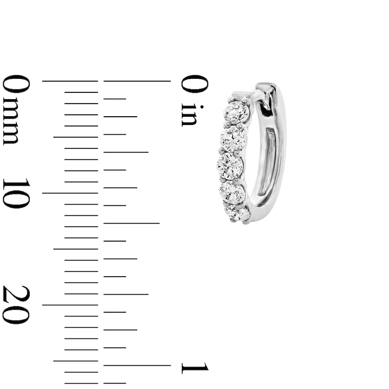 Main Image 3 of 1/2 CT. T.W. Certified Lab-Grown Diamond Five-Stone Hoop Earrings in 10K White Gold (F/VS2)
