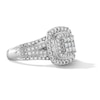 Thumbnail Image 4 of 3/4 CT. T.W. Multi-Stone Diamond Double-Frame Engagement Ring in 10K White Gold