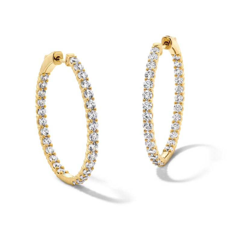 Main Image 1 of 2 CT. T.W. Certified Lab-Grown Diamond Inside-Out Hoop Earrings in 10K Gold (F/VS2)