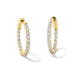 1 CT. T.W. Certified Lab-Grown Diamond Inside-Out Hoop Earrings in 10K Gold (F/VS2)