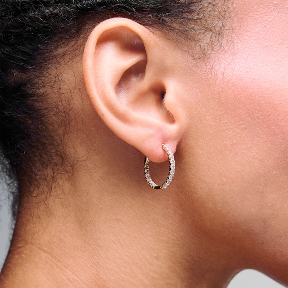 1 CT. T.w. Certified Lab-Grown Diamond Inside-Out Hoop Earrings in 10K Gold (F/Vs2)