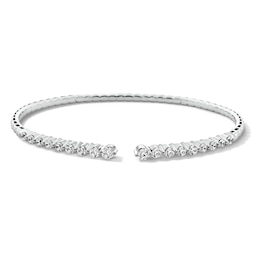 1 CT. T.W. Certified Lab-Grown Diamond Graduated Open Flex Bangle in Sterling Silver (F/VS2)