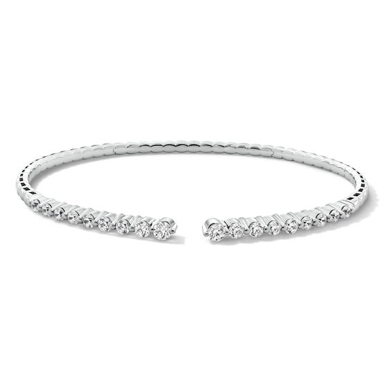 1 CT. T.w. Certified Lab-Grown Diamond Graduated Open Flex Bangle in Sterling Silver (F/Vs2)