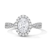 Thumbnail Image 1 of 1-3/8 CT. T.W. Oval Certified Lab-Grown Diamond Frame Ring in 14K White Gold (F/VS2)