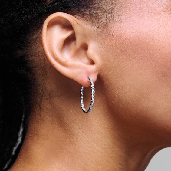 2 CT. T.w. Certified Lab-Grown Diamond Inside-Out Hoop Earrings in 10K Gold (F/Vs2