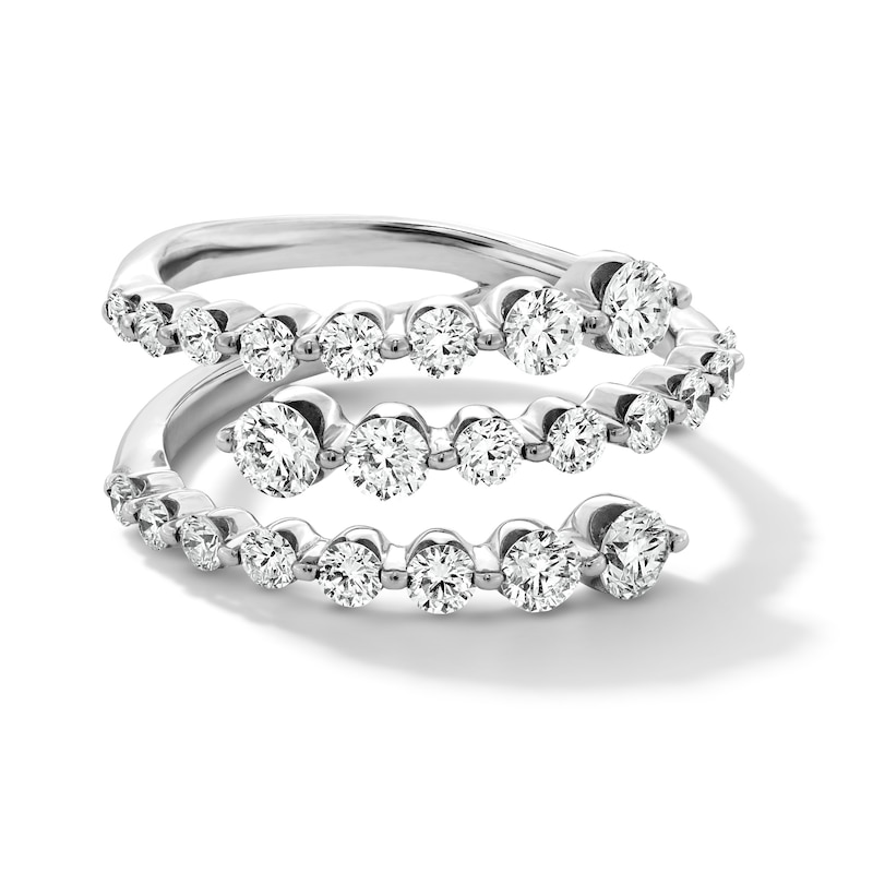 Main Image 1 of 1-1/4 CT. T.W. Certified Lab-Grown Diamond Split Bypass Ring in Sterling Silver (F/VS2)