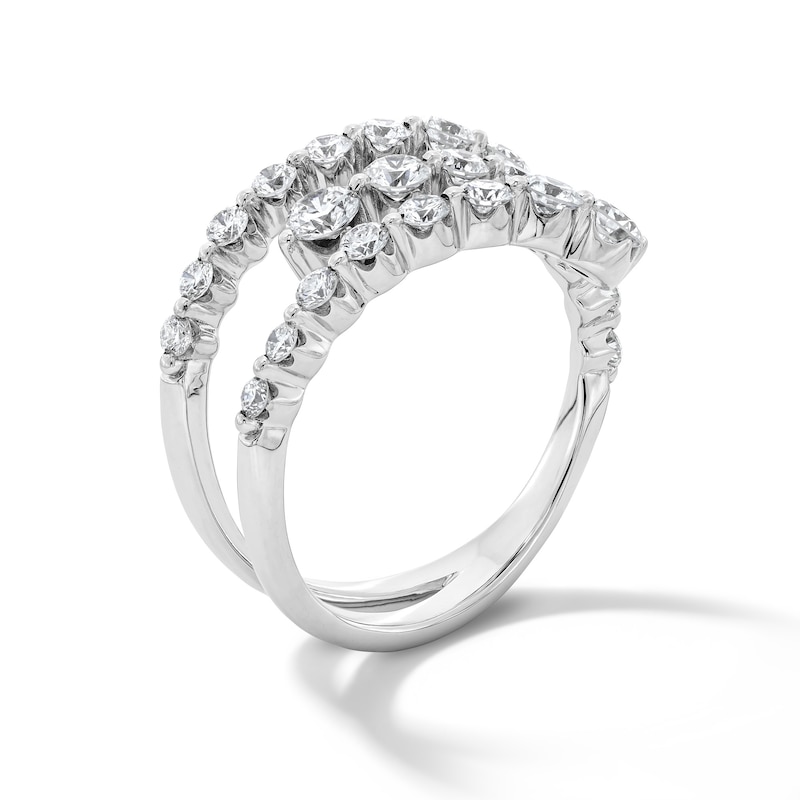 Main Image 4 of 1-1/4 CT. T.W. Certified Lab-Grown Diamond Split Bypass Ring in Sterling Silver (F/VS2)