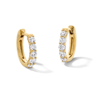 1/2 CT. T.W. Lab-Grown Diamond Five-Stone Hoop Earrings in 10K Gold (F/VS2)