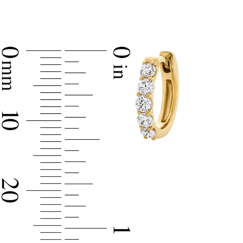 Main Image 3 of 1/2 CT. T.W. Certified Lab-Grown Diamond Five-Stone Hoop Earrings in 10K Gold (F/VS2)
