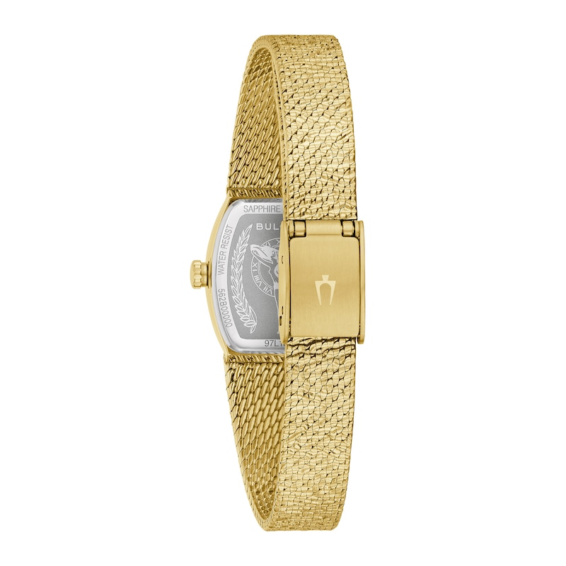 Main Image 3 of Ladies’ Bulova Classic Goddess of Time Gold-Tone IP Analog Watch with Green Malachite Dial (Model: 97L184)