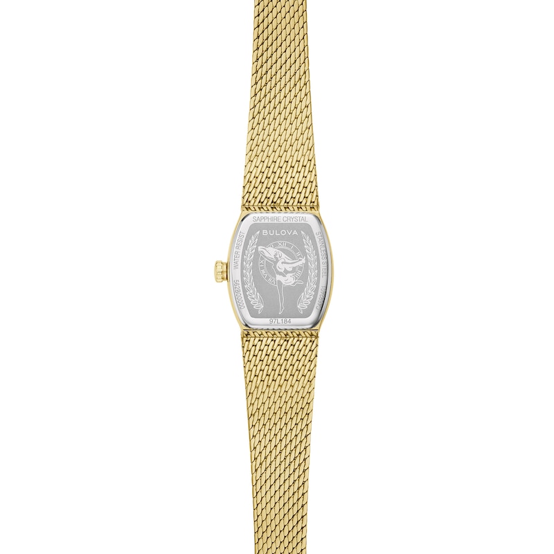 Main Image 4 of Ladies’ Bulova Classic Goddess of Time Gold-Tone IP Analog Watch with Green Malachite Dial (Model: 97L184)