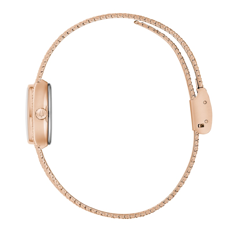 Main Image 2 of Ladies’ Bulova Classic Goddess of Time Rose-Tone IP Analog Watch with Brown Tiger’s Eye Dial (Model: 97L185)