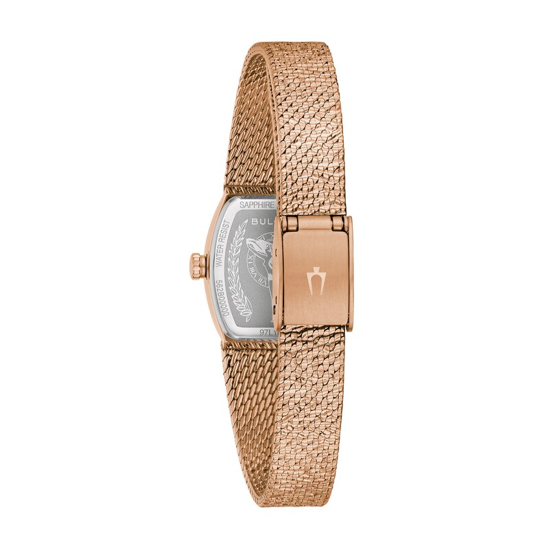 Main Image 3 of Ladies’ Bulova Classic Goddess of Time Rose-Tone IP Analog Watch with Brown Tiger’s Eye Dial (Model: 97L185)